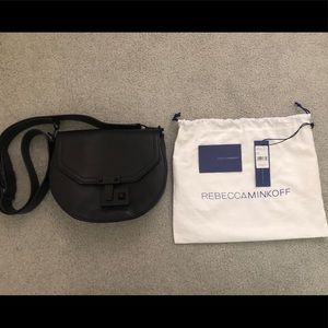 Rebecca Minkoff Black Paris Saddle Crossbody Bag